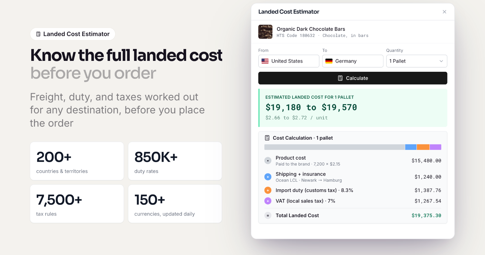 Landed Cost Estimator